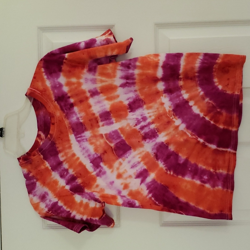 Handmade Tie Dye T-Shirt Corner Bullseye Pattern, Size Small/Boys XL -BRAND NEW